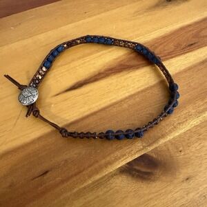 Multicolor Beaded Leather Wrapped Bracelet Western Rodeo Unisex Cowboy Gift
